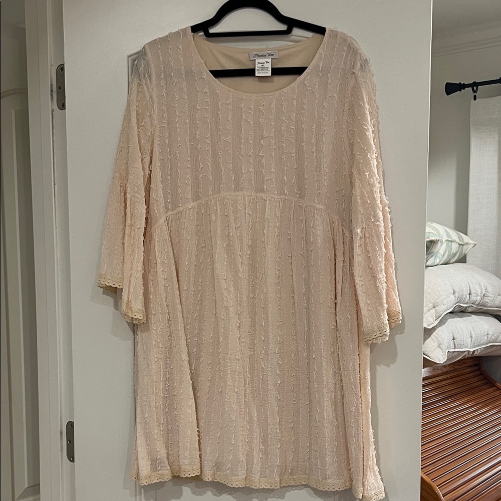 Cream textured dress